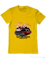 Tricou personalizat barbat retro motorshow Galben
