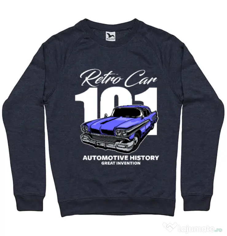 Bluza personalizata barbat RETRO CAR 101 Denim inchis