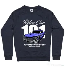 Bluza personalizata barbat RETRO CAR 101 Denim inchis
