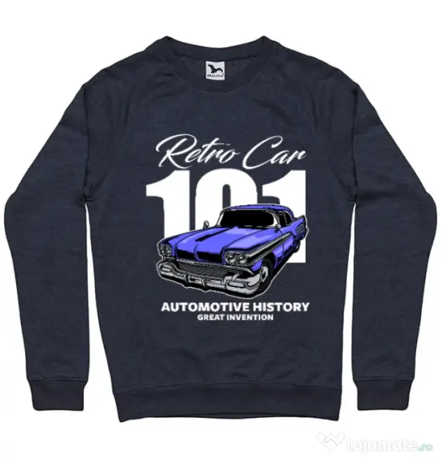 Bluza personalizata barbat RETRO CAR 101 Denim inchis