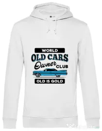Hanorac barbat cu gluga OLD CARS CLUB Alb