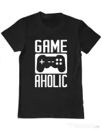 Tricou personalizat barbat Gameaholic Negru