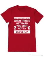 Tricou personalizat barbat Video Games Taught Me - Just Level Up Rosu