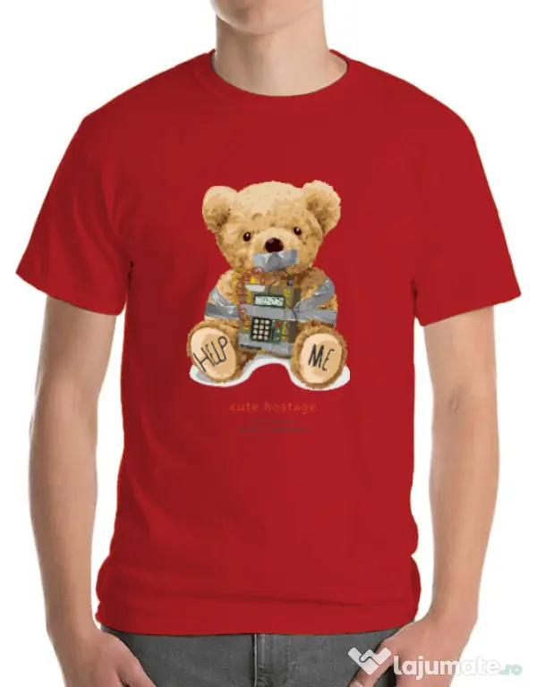 Tricou personalizat barbat Cute hostage Rosu