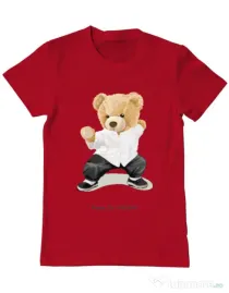 Tricou personalizat barbat Bear kung fu Rosu