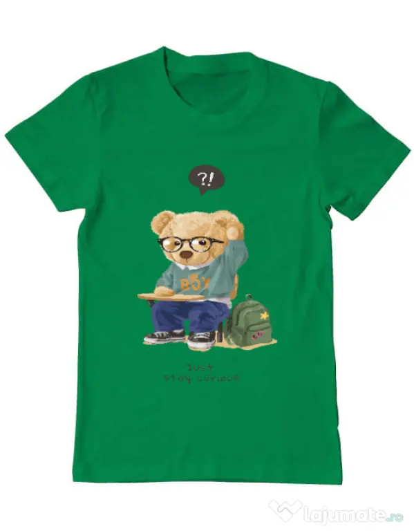 Tricou personalizat barbat Just Stay Curious Verde mediu
