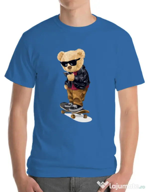 Tricou personalizat barbat Skate Albastru azuriu