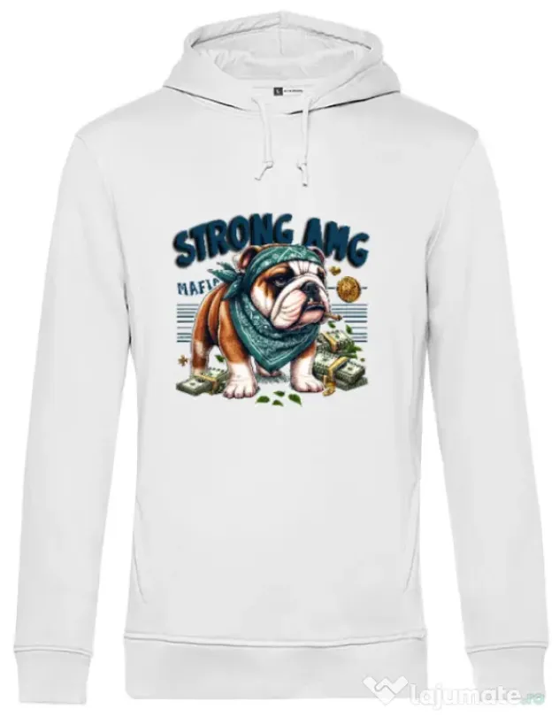 Hanorac barbat cu gluga BULLDOG 09 Alb