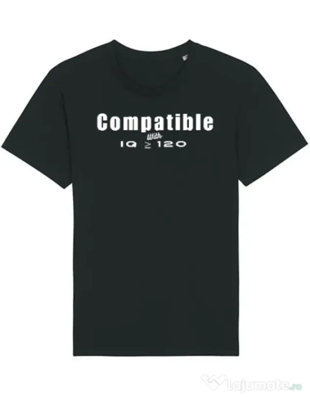 Tricou STANLEY STELLA barbat IQ tricou cu mesaj | CreativeSheep Negru