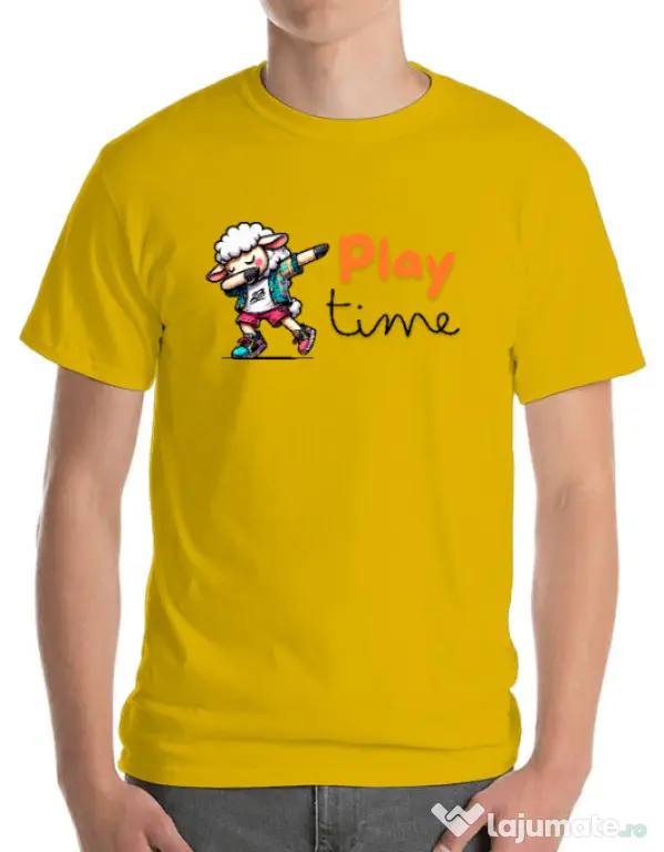 Tricou personalizat barbat Play Time Galben