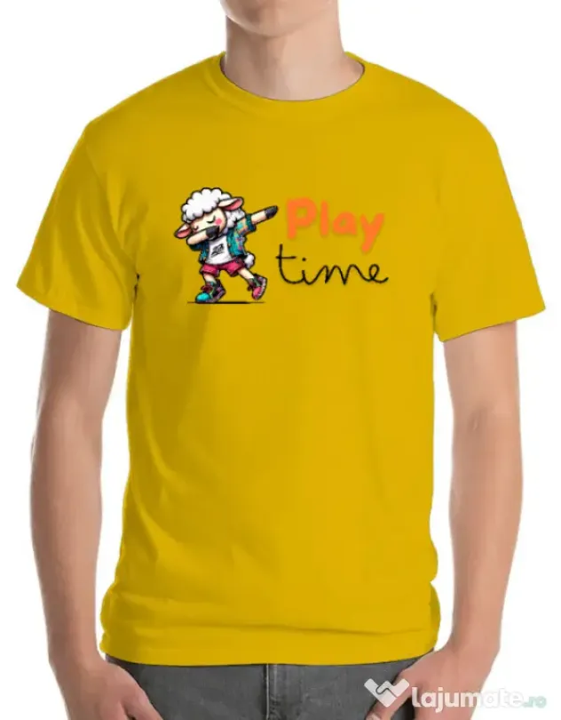 Tricou personalizat barbat Play Time Galben
