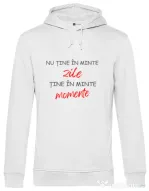 Hanorac barbat cu gluga Nu Tine Minte Zile | CreativeSheep Alb