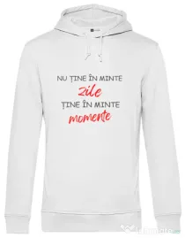Hanorac barbat cu gluga Nu Tine Minte Zile | CreativeSheep Alb