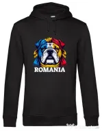 Hanorac barbat cu gluga BULLDOG ROMANIA Negru