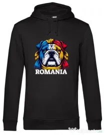 Hanorac barbat cu gluga BULLDOG ROMANIA Negru