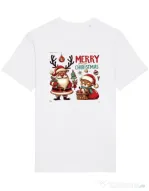 Tricou STANLEY STELLA barbat Merry schristmas 2 Alb