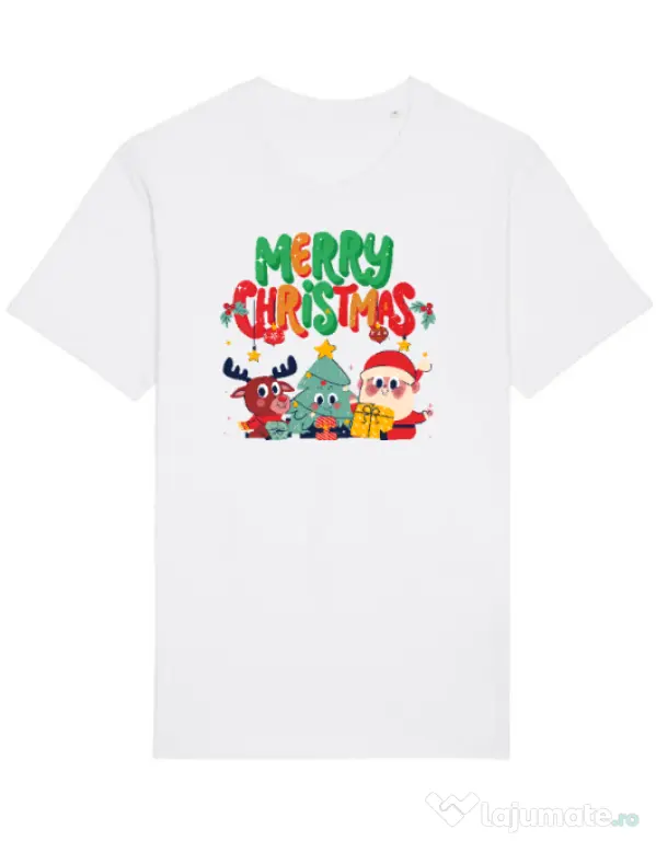 Tricou STANLEY STELLA barbat Hei, prietenii mei de Crăciun! Alb