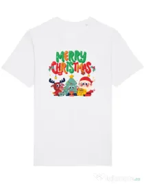 Tricou STANLEY STELLA barbat Hei, prietenii mei de Crăciun! Alb