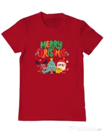 Tricou personalizat barbat Hei, prietenii mei de Crăciun! Rosu
