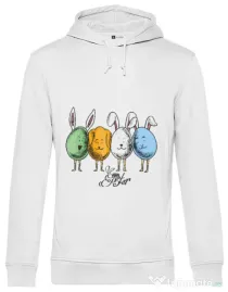 Hanorac barbat cu gluga Easter friends Alb