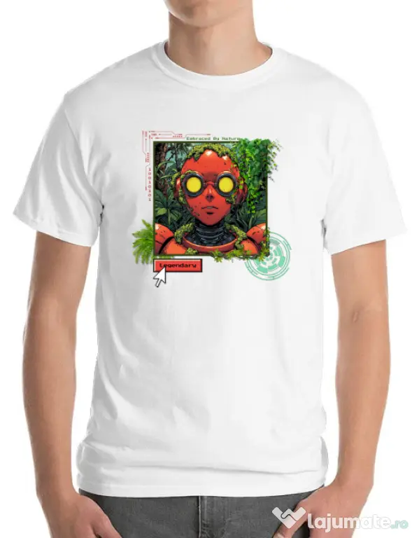 Tricou personalizat barbat Ebraced by nature Alb