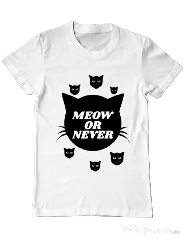 Tricou ADLER barbat Meow or never Alb