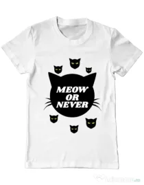 Tricou ADLER barbat Meow or never Alb