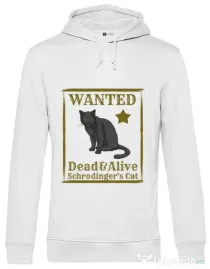 Hoodie barbat cu gluga Wanted cat Alb