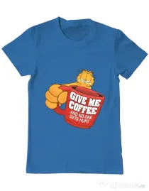Tricou ADLER barbat Give me coffee Albastru azuriu