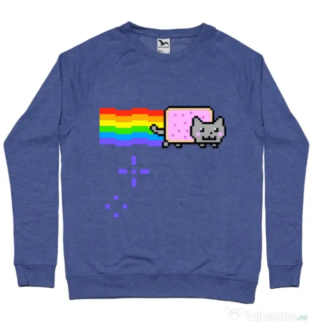 Bluza ADLER barbat Nyan cat Albastru melanj