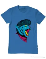 Tricou ADLER barbat Cat Punk Albastru azuriu