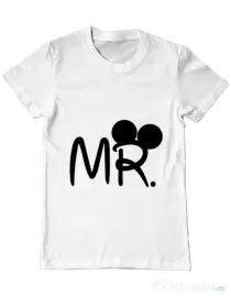 Tricou ADLER barbat Mr Mickey Alb