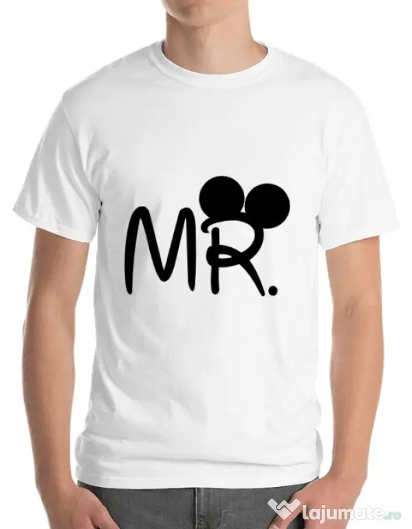 Tricou ADLER barbat Mr Mickey Alb