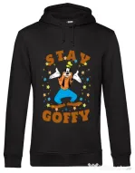 Hoodie barbat cu gluga Stay Goofy Negru