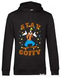 Hoodie barbat cu gluga Stay Goofy Negru