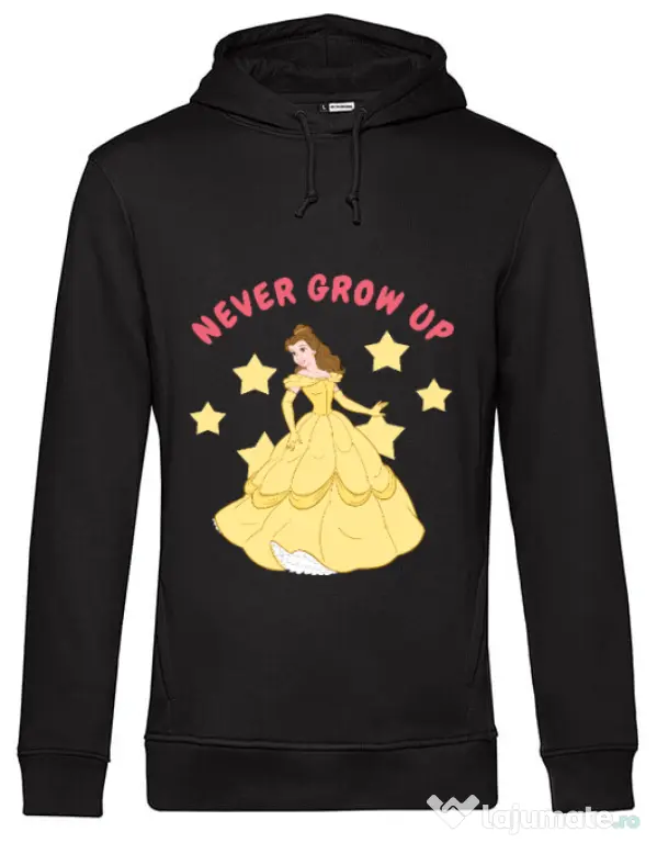 Hoodie barbat cu gluga Never grow up Negru