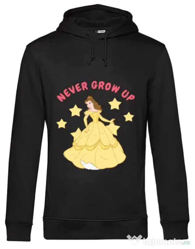 Hoodie barbat cu gluga Never grow up Negru