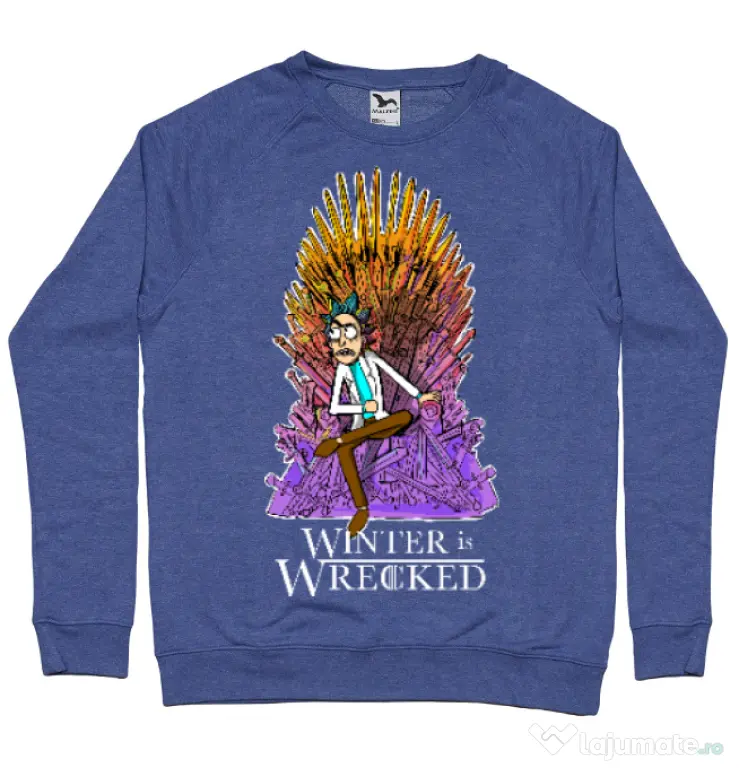 Bluza ADLER barbat Winter is wrecked Albastru melanj
