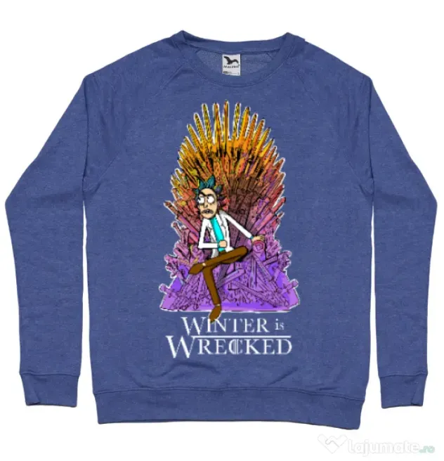 Bluza ADLER barbat Winter is wrecked Albastru melanj