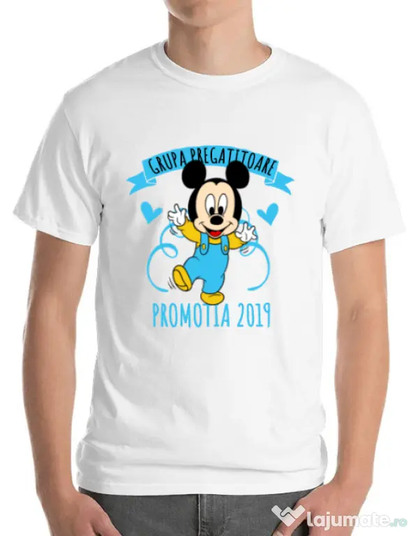 Tricou ADLER barbat Absolvire Mickey Mouse Alb