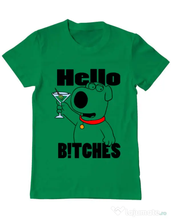 Tricou ADLER barbat Hello bitches Verde mediu