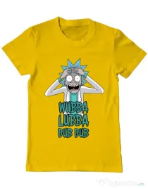 Tricou ADLER barbat Wubba Lubba Dub Dub Galben