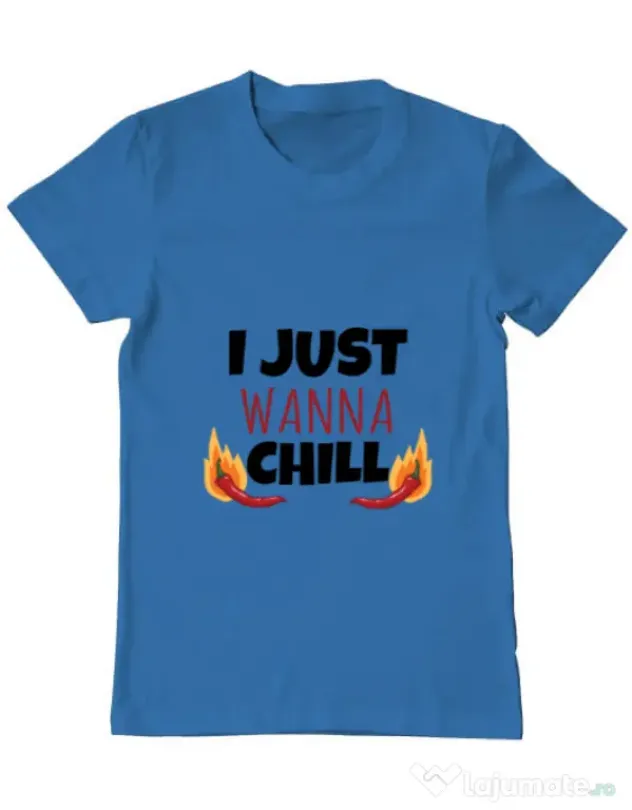 Tricou ADLER barbat I just wanna chill Albastru azuriu