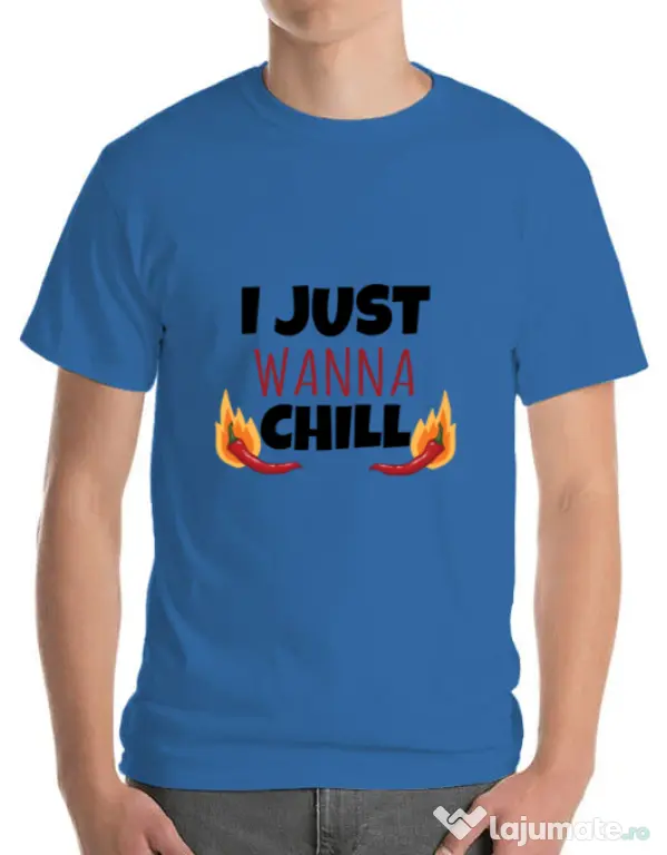 Tricou ADLER barbat I just wanna chill Albastru azuriu