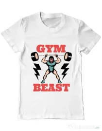 Tricou ADLER barbat Gym Beast Alb