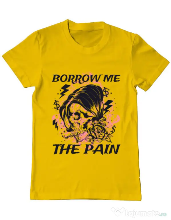 Tricou ADLER barbat Borrow me the pain Galben