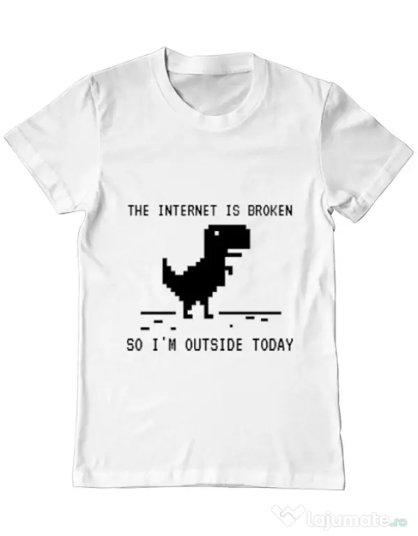 Tricou ADLER barbat The internet is broken Alb