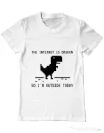 Tricou ADLER barbat The internet is broken Alb