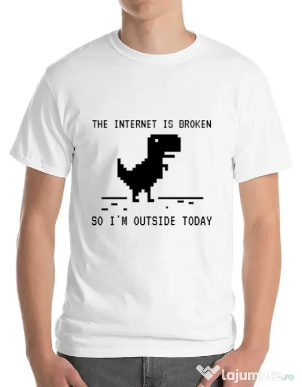 Tricou ADLER barbat The internet is broken Alb