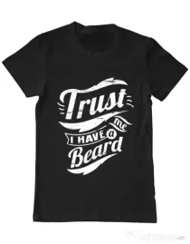 Tricou ADLER barbat Trust me, I have a beard Negru